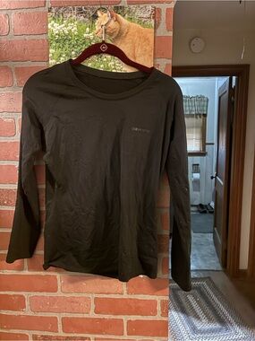 Kids' Black Long-Sleeve Crewneck Tee